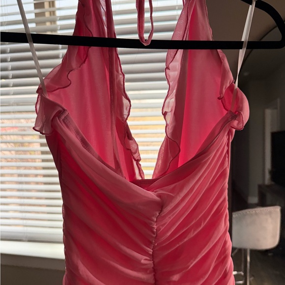 Pink Ruffled Halter Dress - Picture 2 of 2